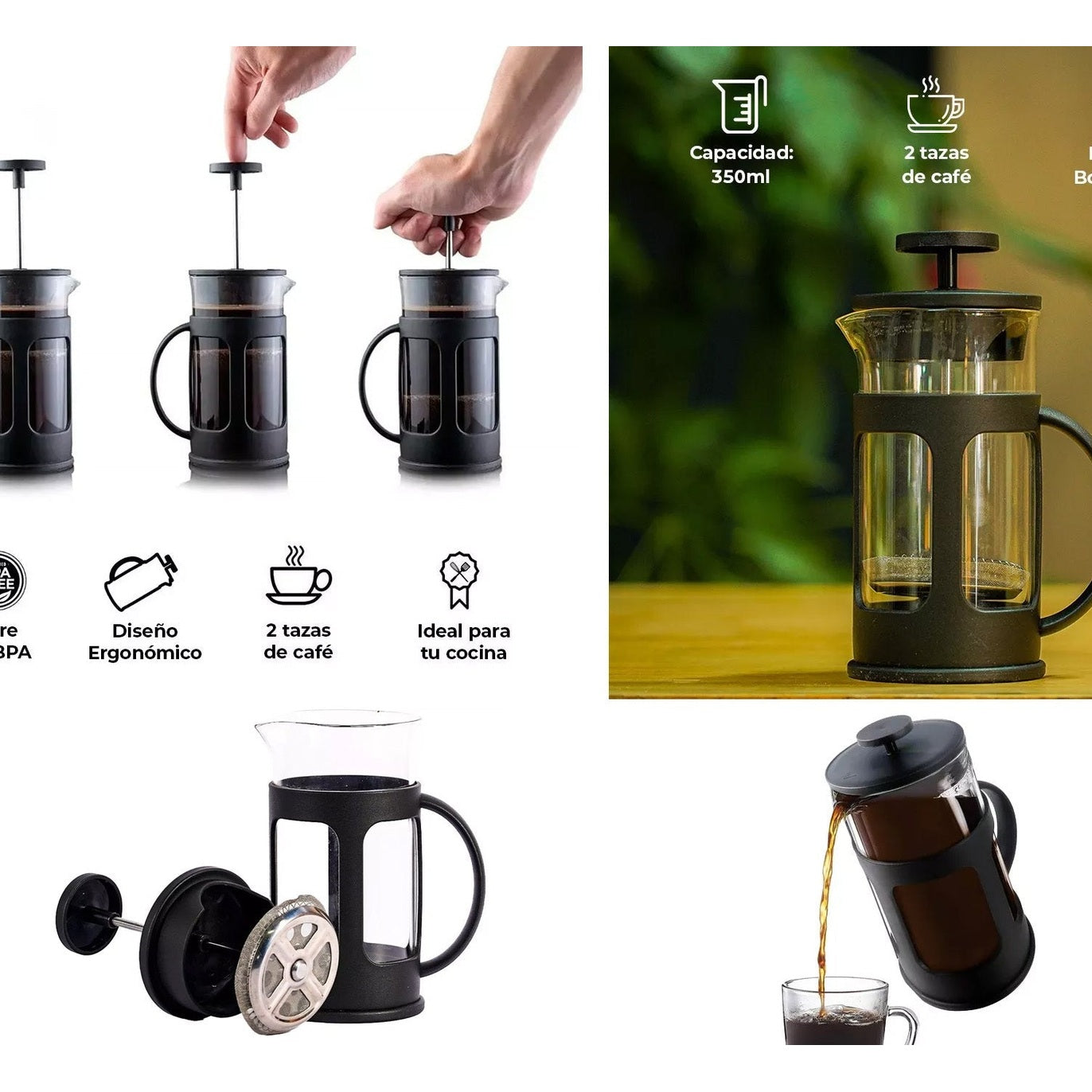 Small French Press Coffee Maker 350 ml