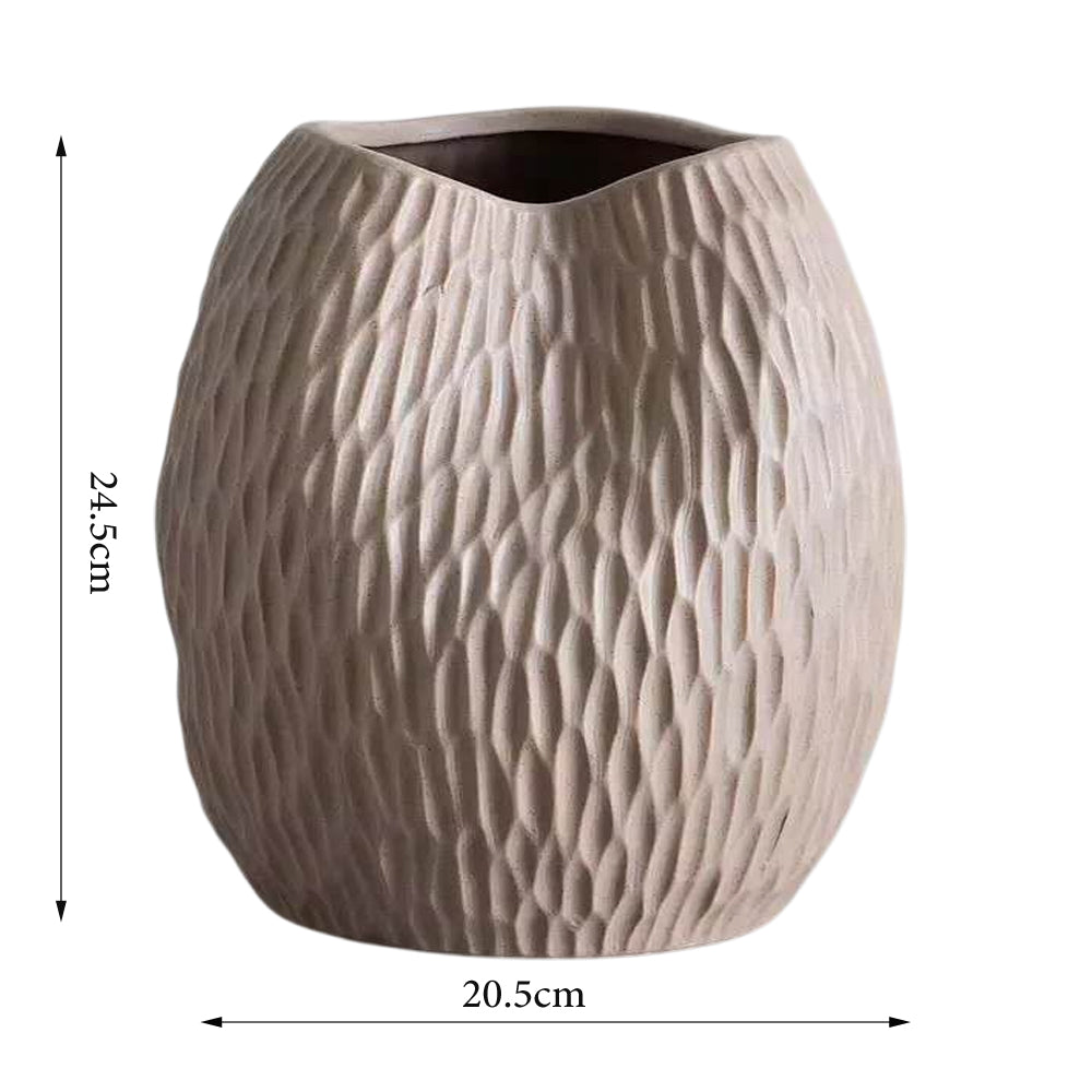 Danny Home Decorative ceramic vase 24.5cm – Beige