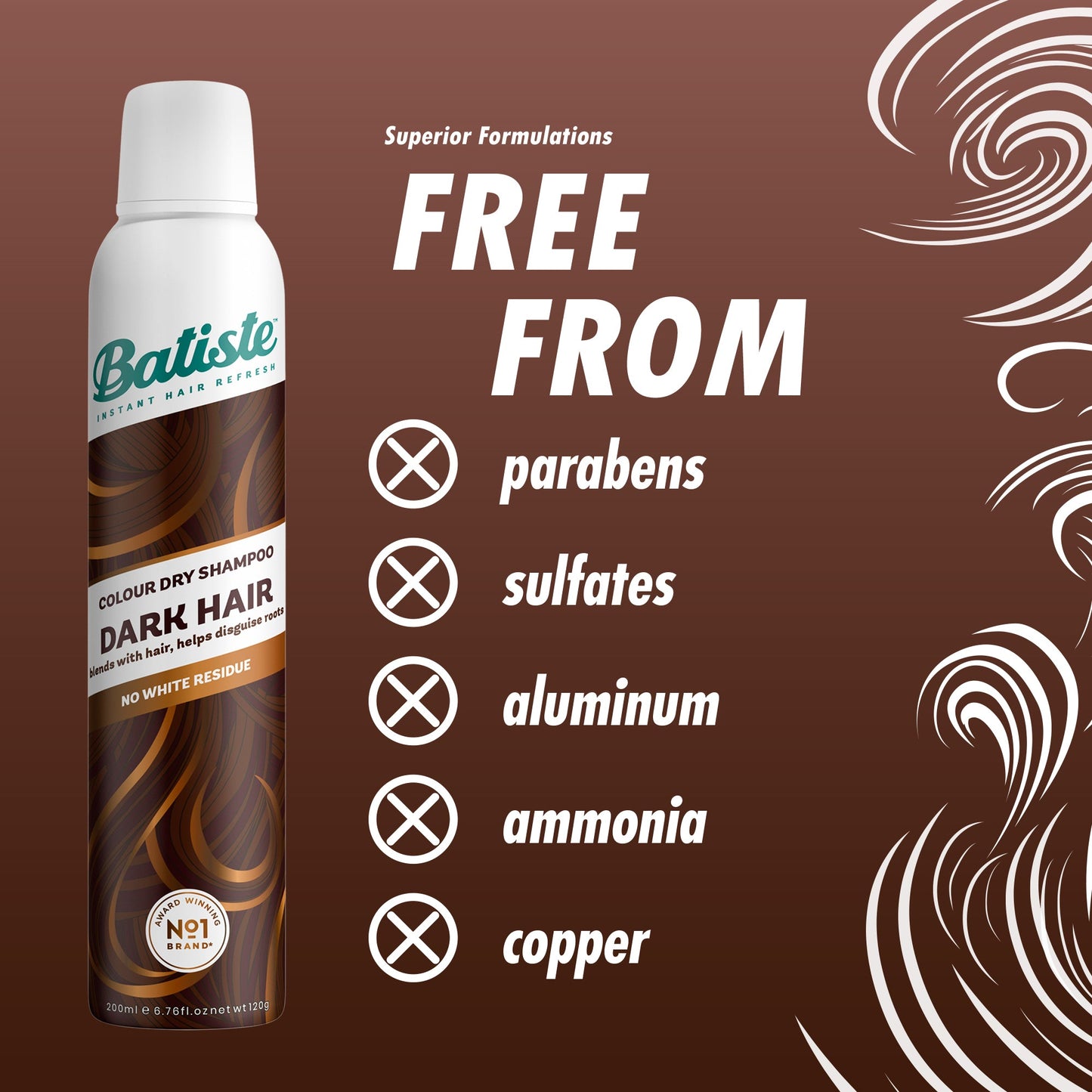 Batiste colour dry shampoo dark hair 200ml