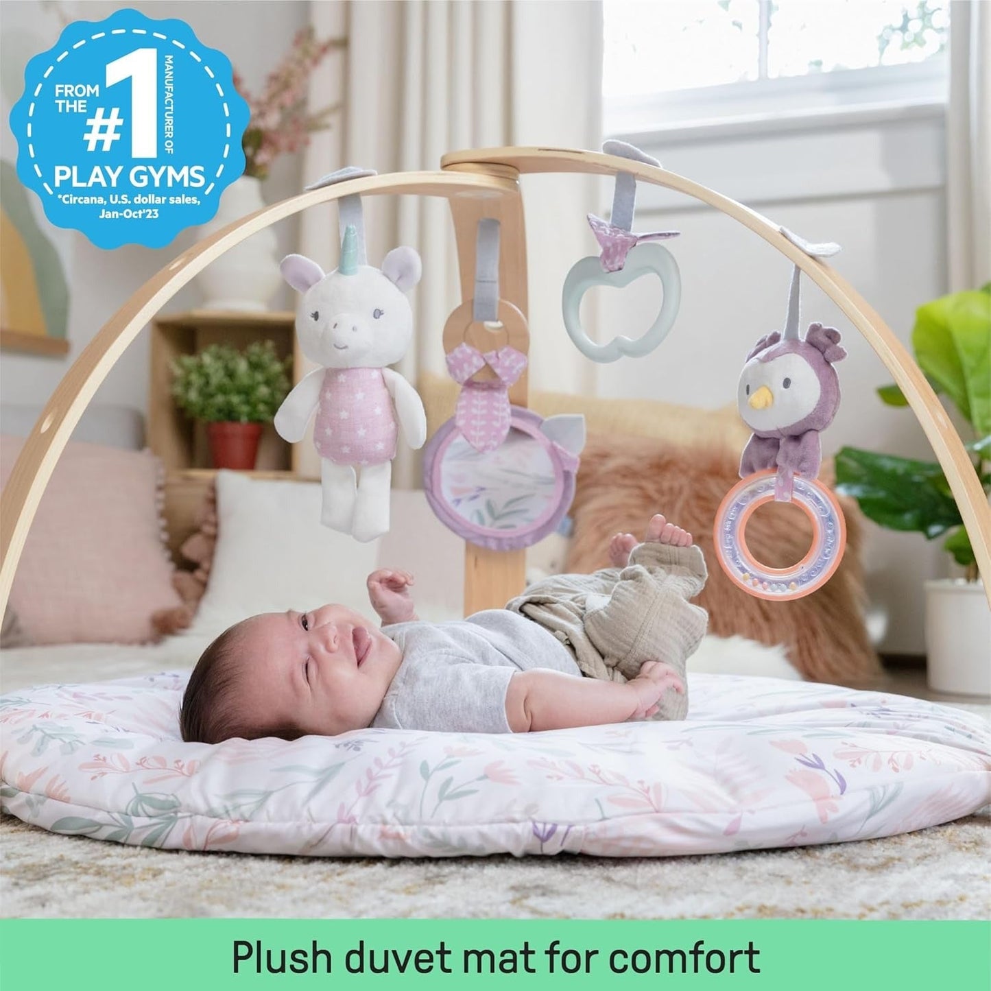 Ingenuity Cozy Spot Activity Gym – Calla (Pink)