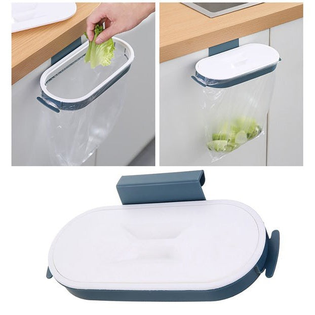 Door Mounted Trash Bag Holder with Cover