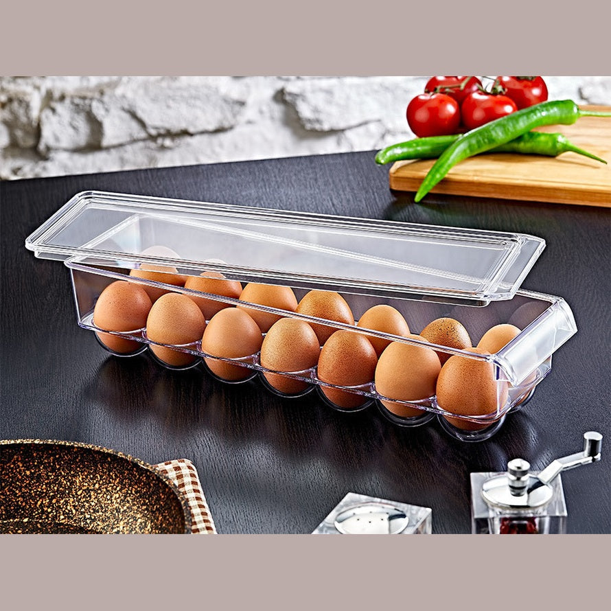 Clear 14 Eggs Holder with Cover 36 x 20.5 x 8.5 cm