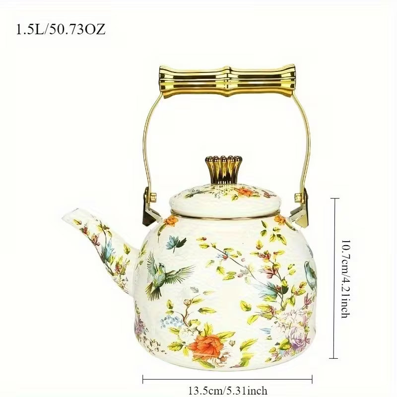 Floral Enamel Tea Kettle
