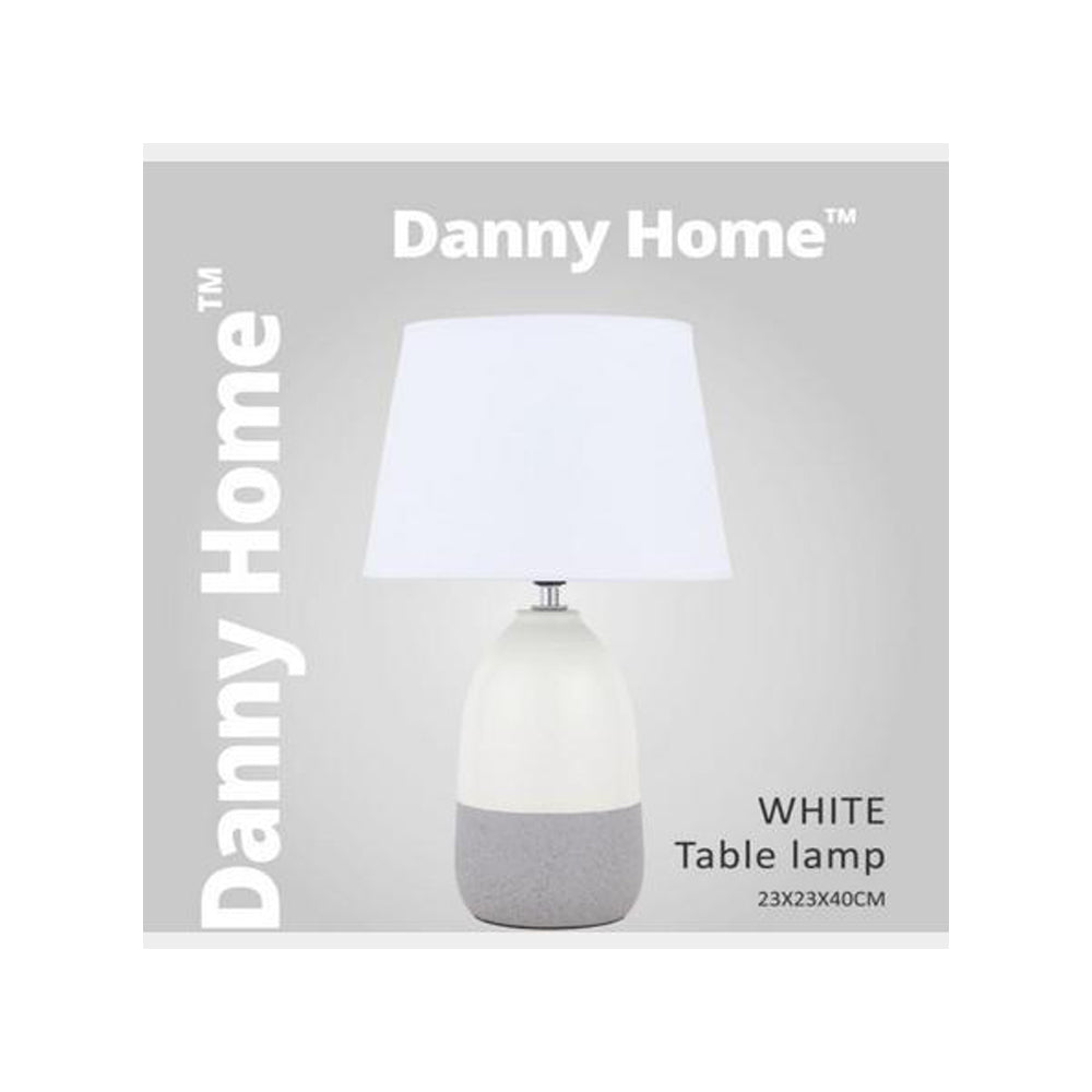 Danny Home White With Grey Table Lamp 39.50cm