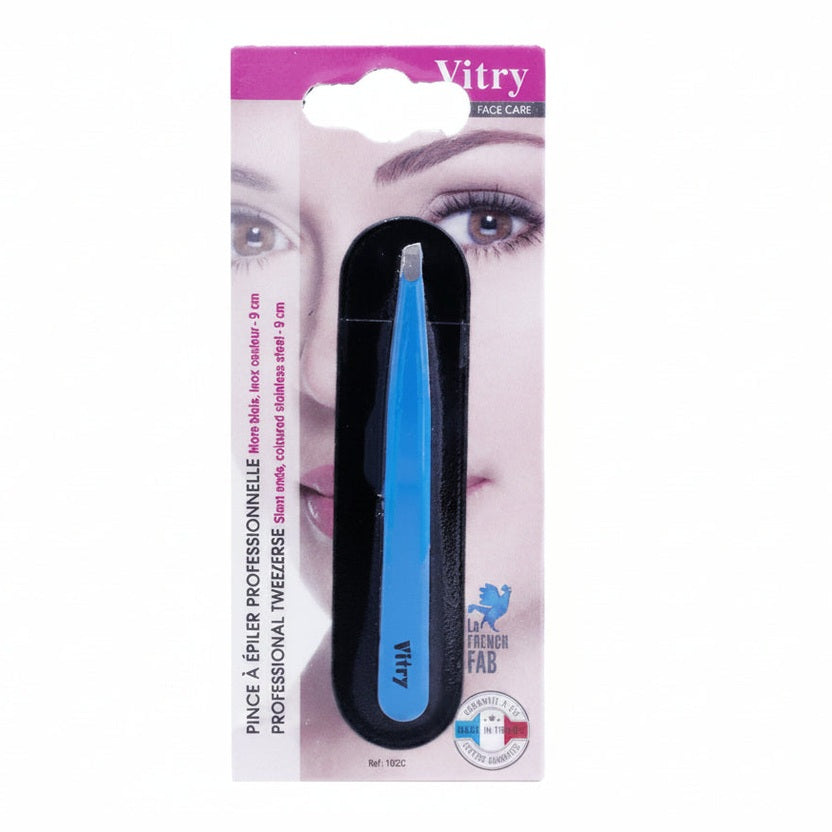 1022 Blue Professional Tweezer Slant Ends