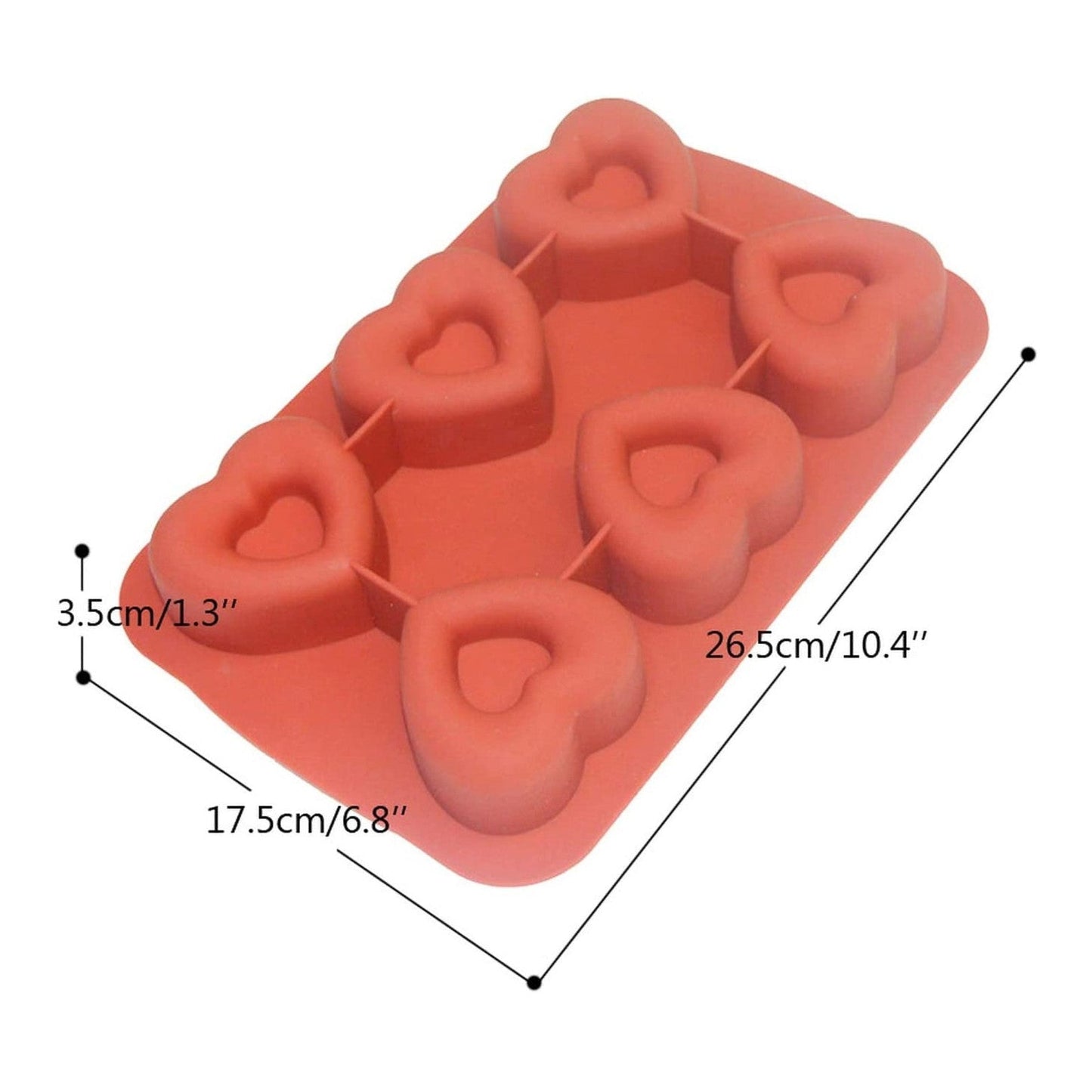 Silicone Heart Shape 6 Cavities