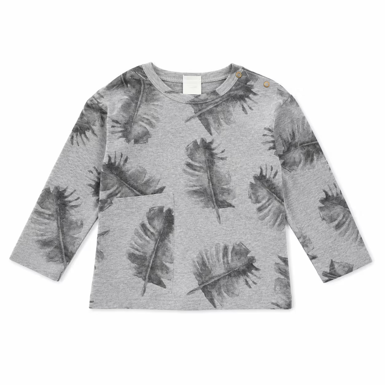 Zara Baby Boy’s Grey Floral Leaf Printed Long-Sleeve Blouse | Zara in Lebanon