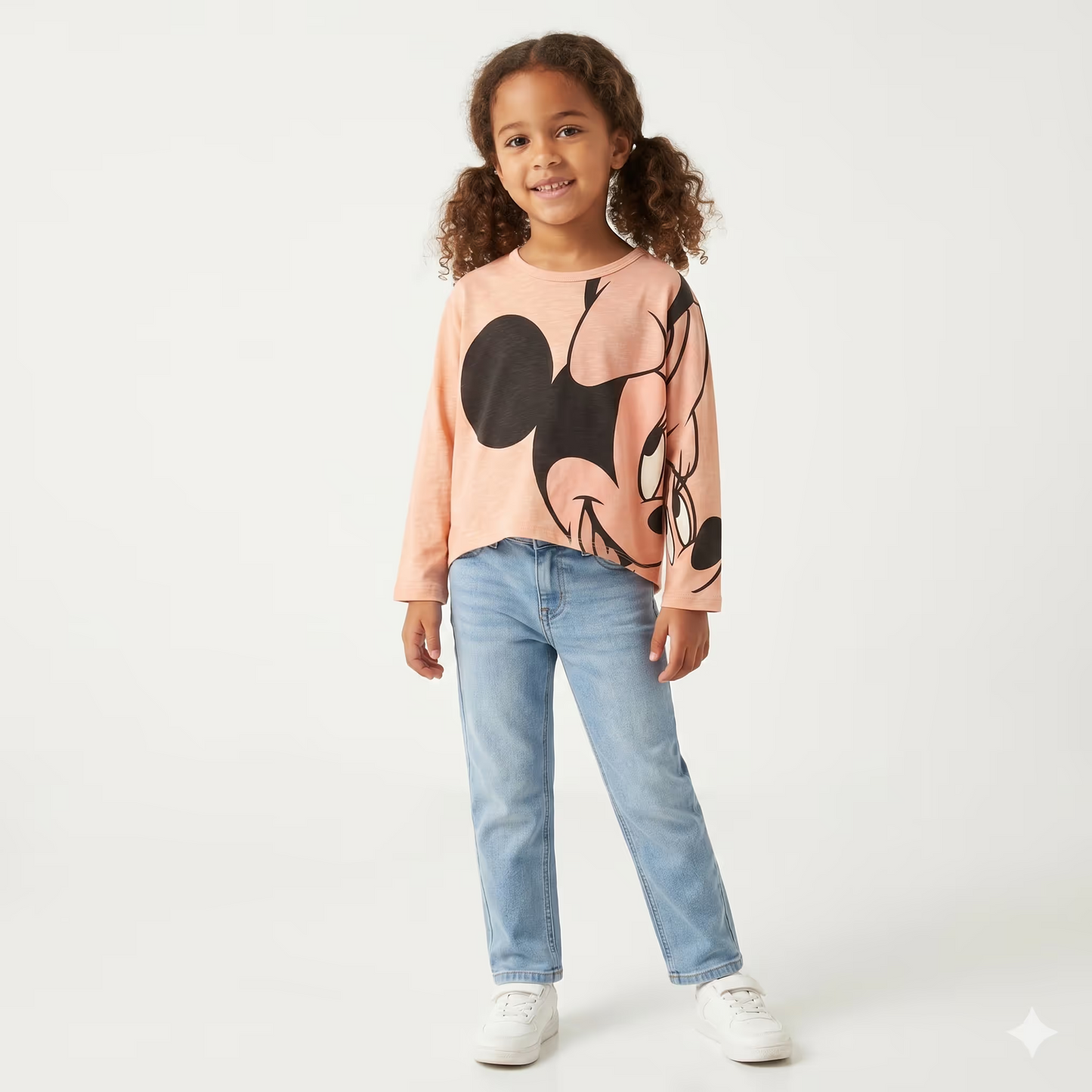 Zara Girl's Light Peach Minnie Mouse Long-Sleeve Blouse | Zara in Lebanon