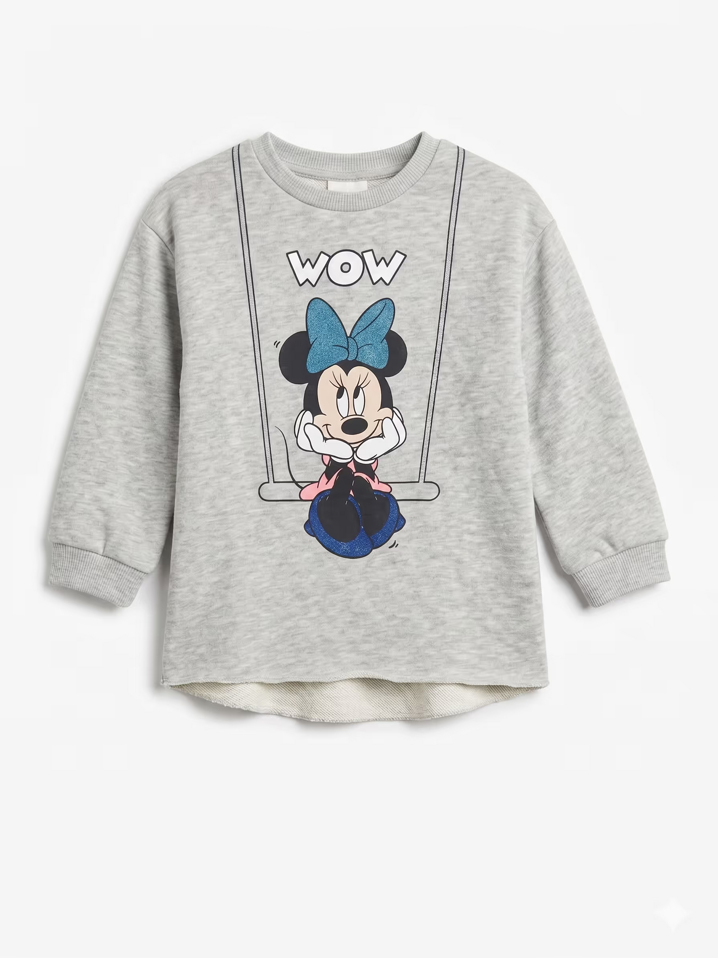 Zara Girl's Gray Minnie Mouse Print Long Sleeve Dress|Zara in Lebanon