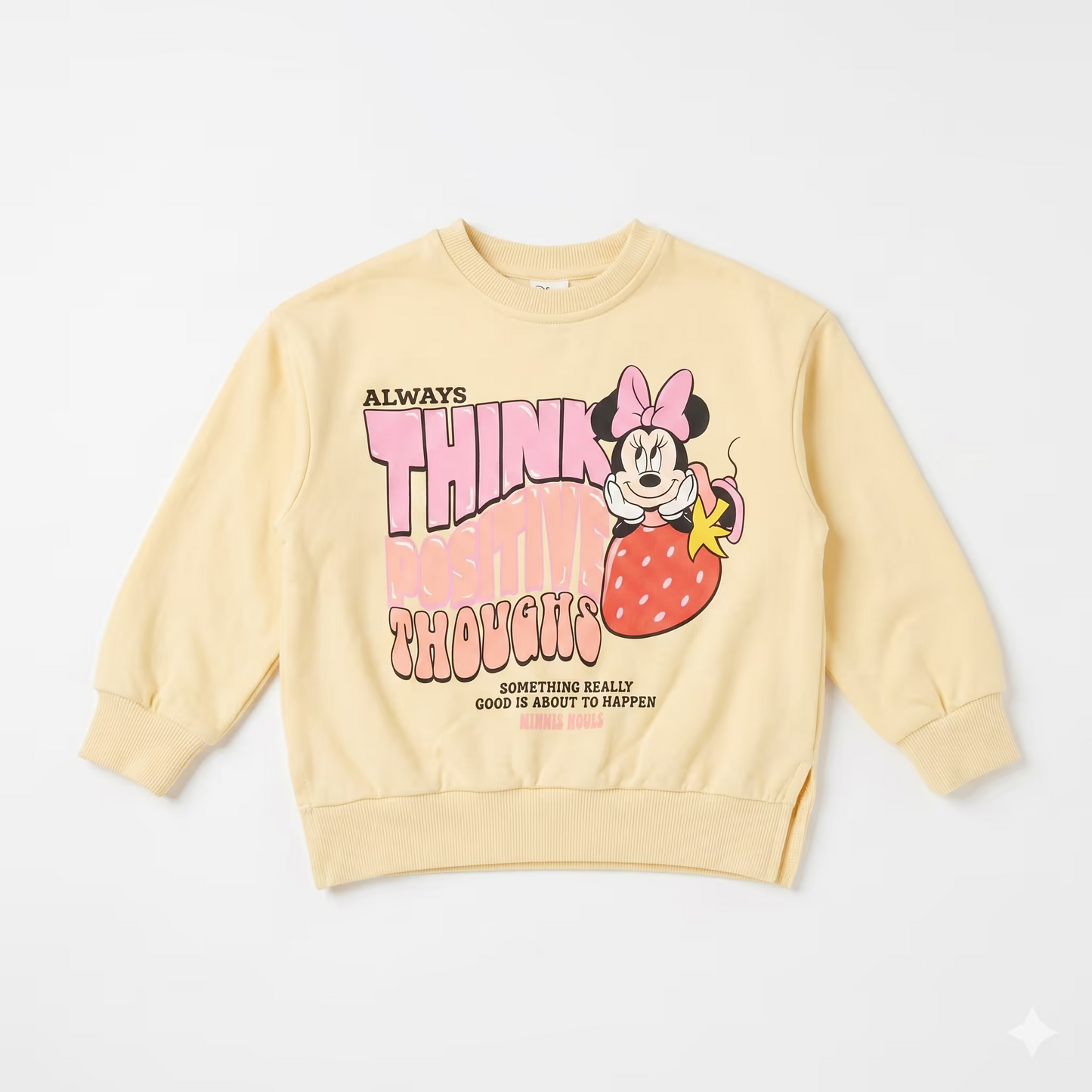 Zara Girl's Light Yellow " Think Positive Toughs " Printed Sweatshirts | Zara in Lebanon