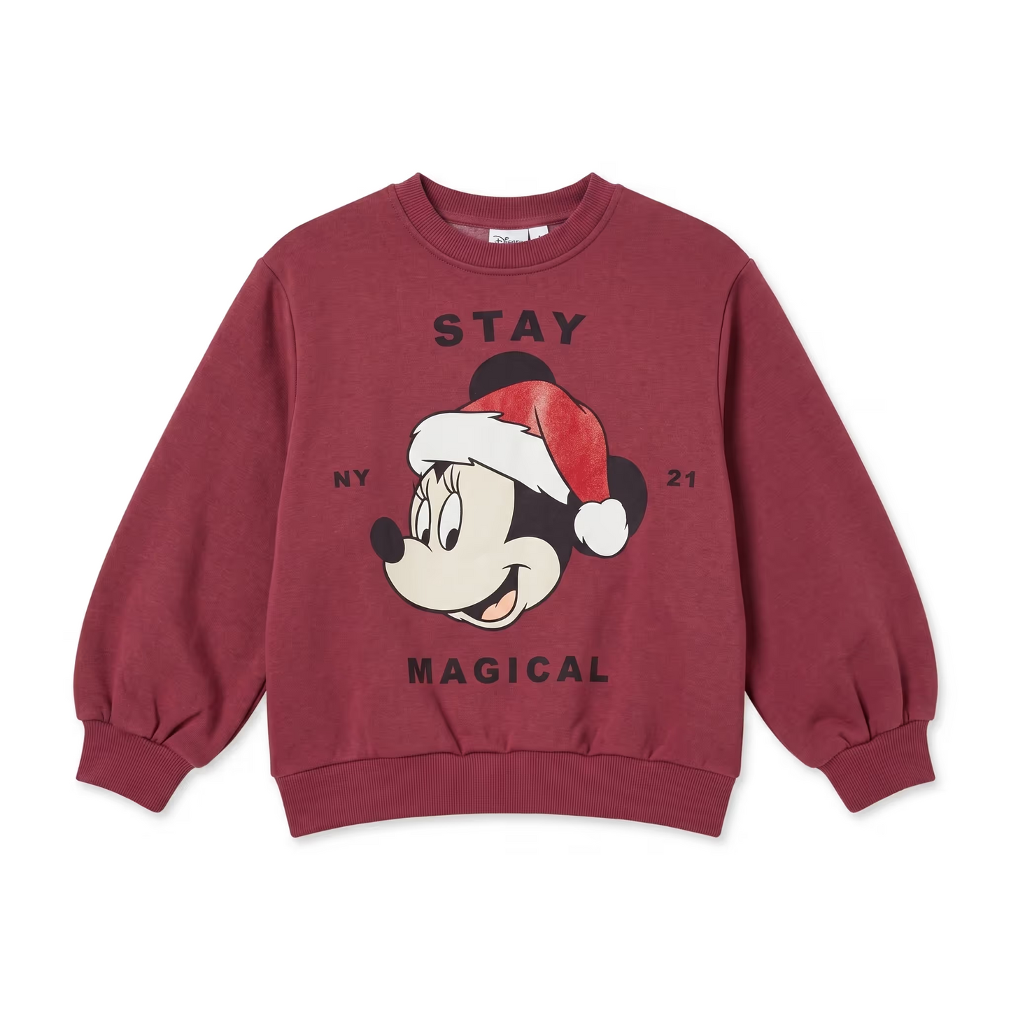Zara Baby Boy's Washed Burgundy With Minnie Mouse With A Santa Hat Sweatshirt | Zara in Lebanon