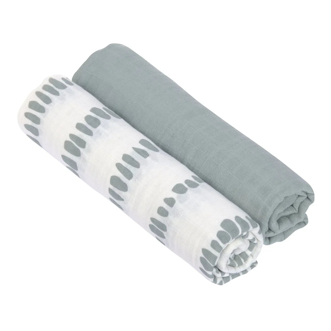 Lassig - Swaddle & Burp Blanket XL - Strokes Silver Grey - 2pcs