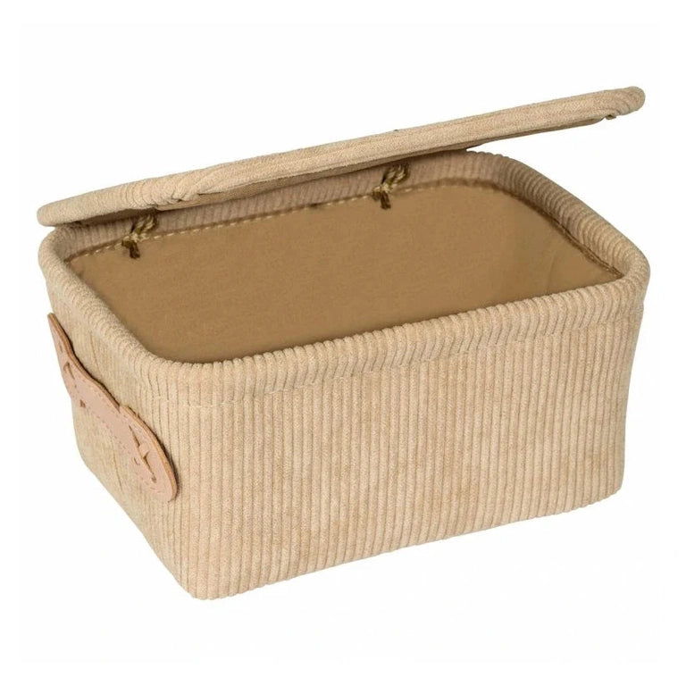 Anela bathroom basket with lid, beige By Wenko.de