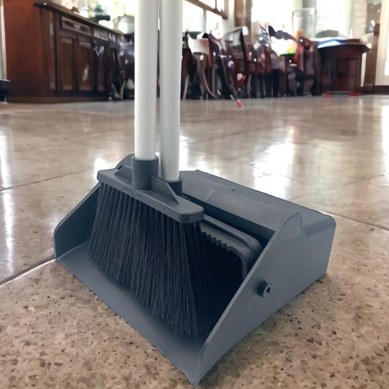 Robust Broom and Dustpan Set with Metal Handles