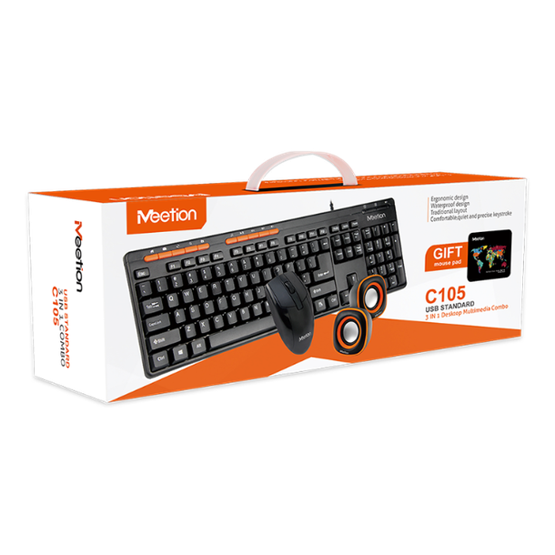 MEETION C105 WIRED KEYBOARD + MOUSE + SPEAKER COMBO - Medaid International