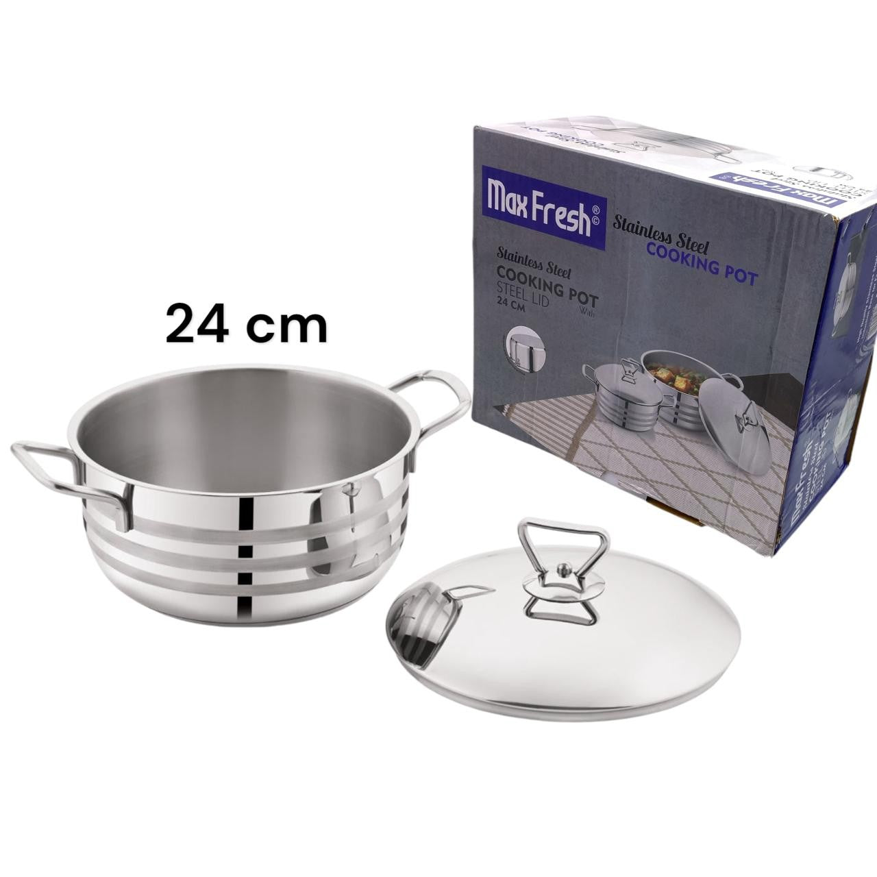 Max Fresh SS Cooking Pot with SS lid 24 cm