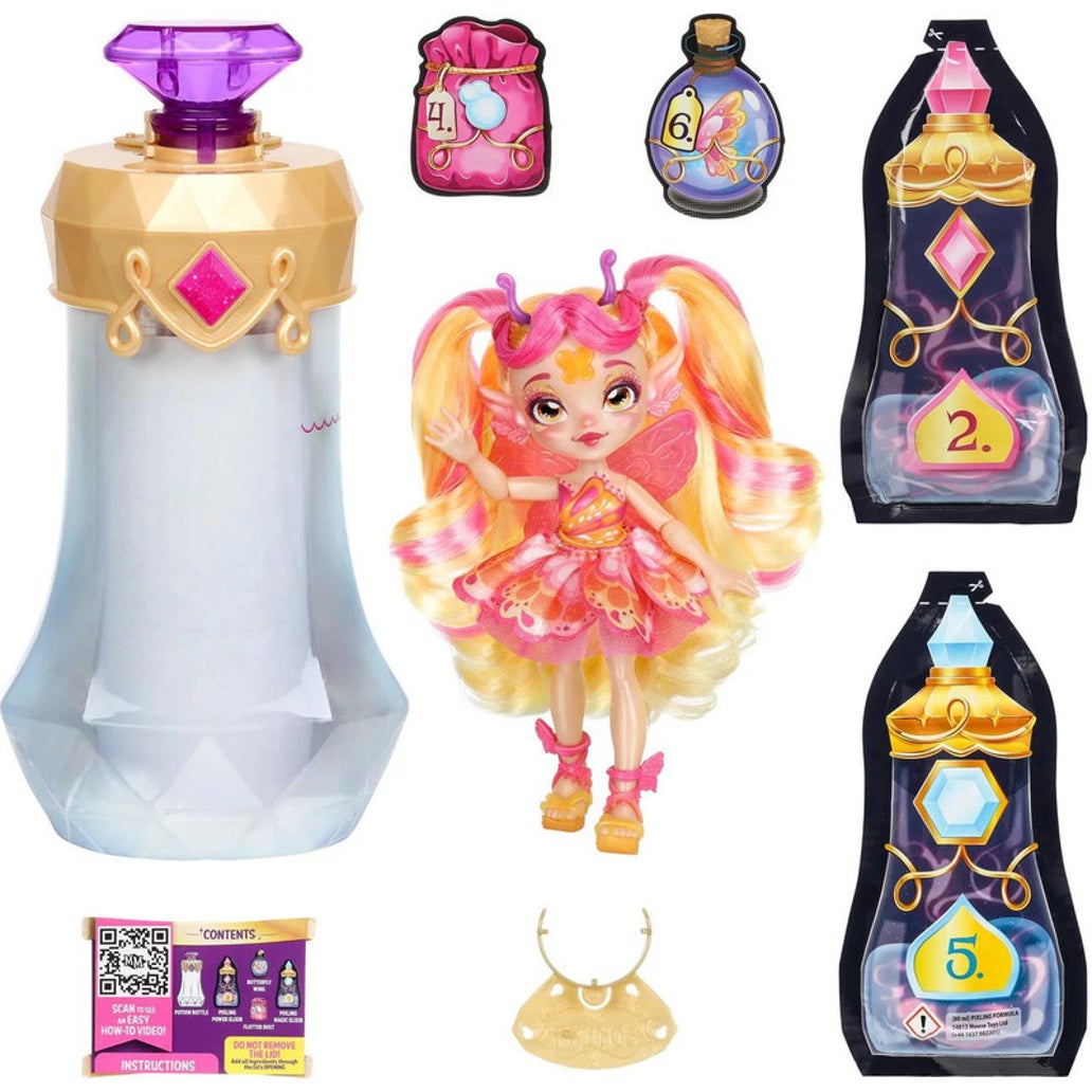 Magic Mixies Pixlings S1 DOLL ORANGE - BUTTERFLY By Moose Toys - Medaid International