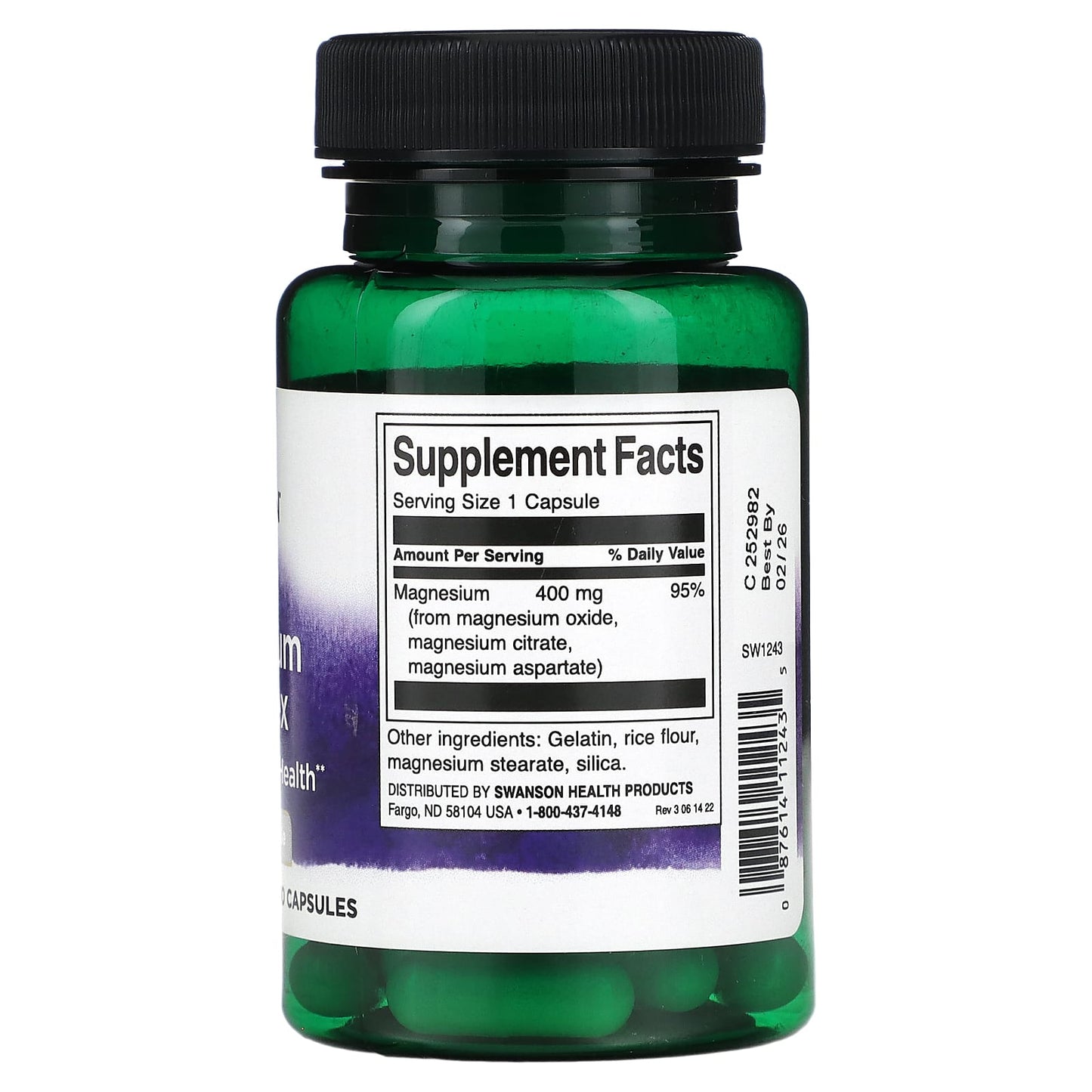 Swanson, Magnesium Triple Complex, 400 mg, 30 Capsules - Medaid International
