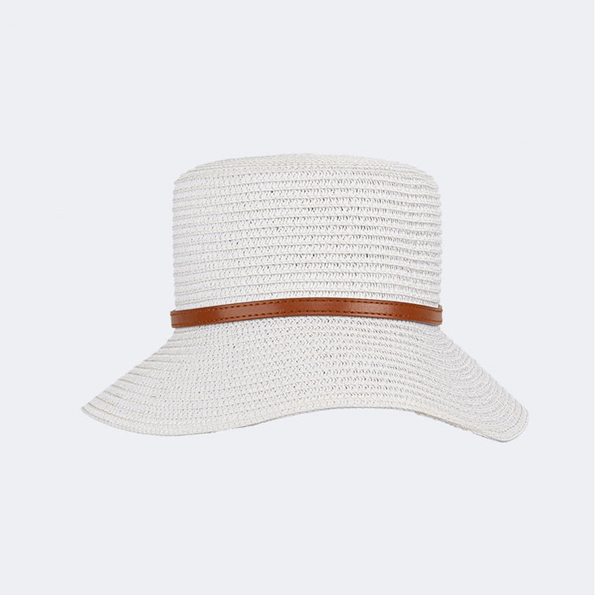 Top Ten Stylish Women Beach Panama Hat White/Black - Medaid International