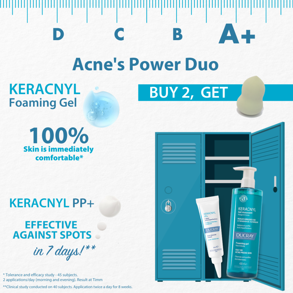 Ducray Keracnyl Foaming Gel 400 ml + Keracnyl PP+ 40 ml + Free Sponge - Medaid International