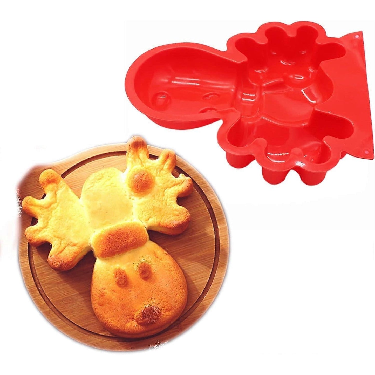 Munchies Tools Reindeer Silicone Chocolate and Cake Mold 9 Inch Red