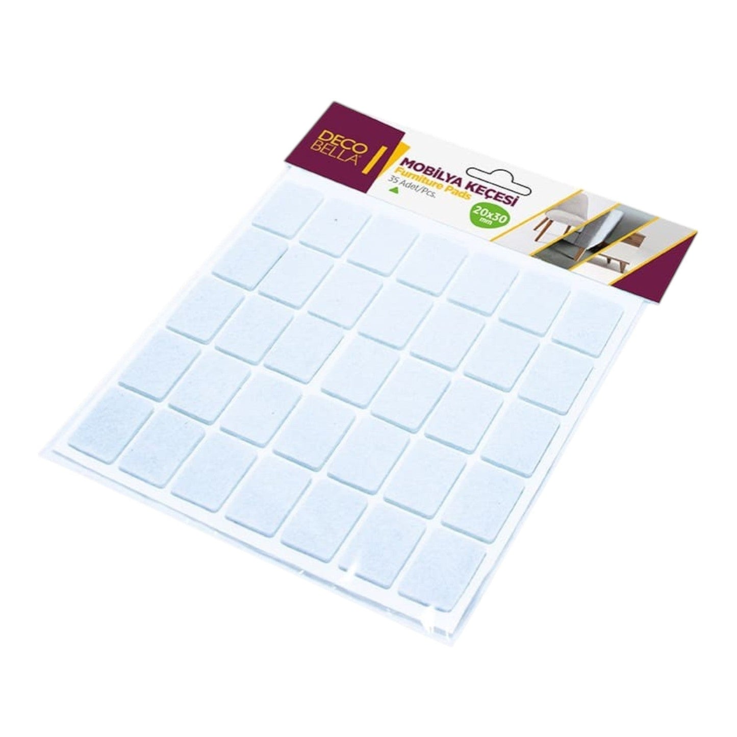 DecoBella 20x30 mm Rectangular Pad - 35 pieces