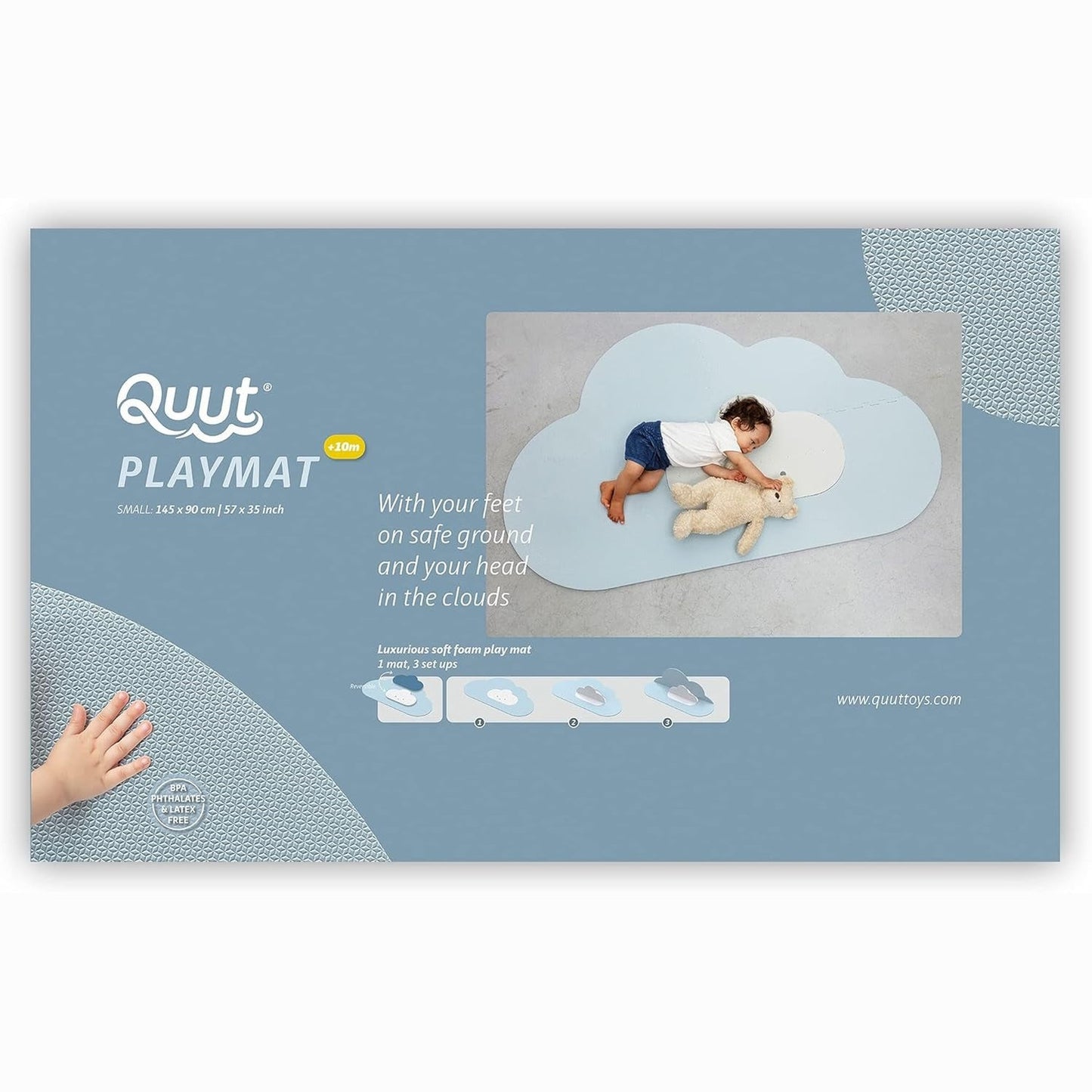Quut Foam Floor Play Mat Cloud Playmat Dusty Blue