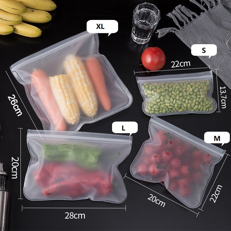 Fridge reusable storage bags set of 4 pcs