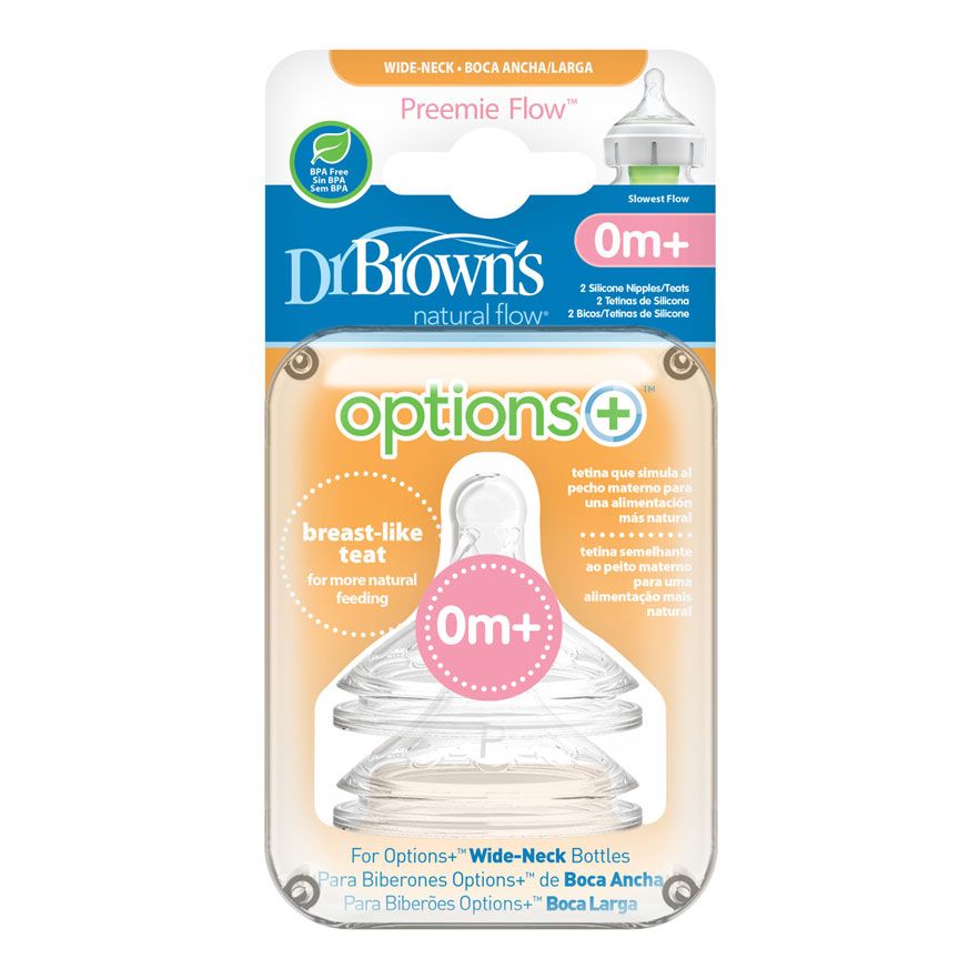 Dr. Brown's Preemie Nipples X2 Slow Flow Anti-Colic
