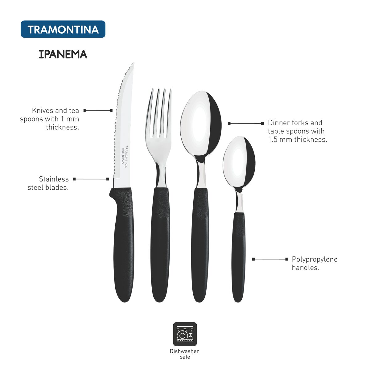 Tramontina Ipanema stainless steel flatware set 24 pcs