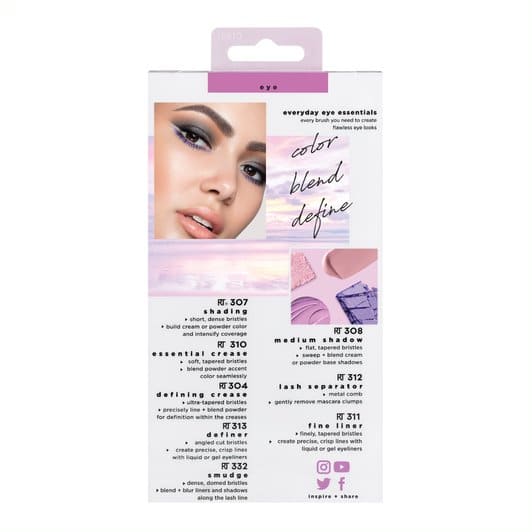 Real Techniques everyday eye essentials brush set 8 brushes 261841