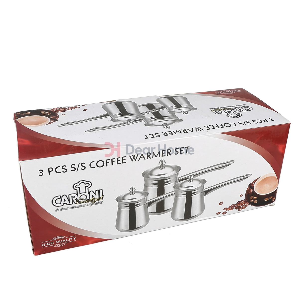 Stainless Ribbed 3Pcs Coffee Warmer Set