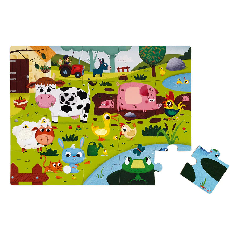 Janod - Tactile Puzzle - Farm Animals