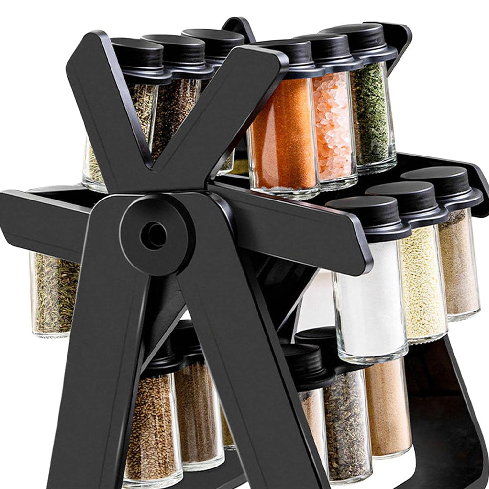 **(NET)** Rotating Countertop Spice Racks Kitchen Shelf