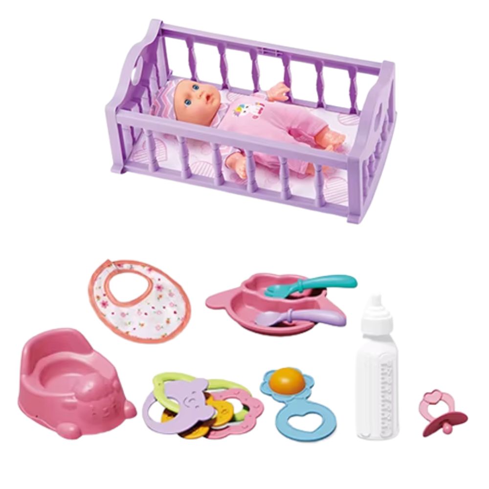 9 Inch Baby Doll Set With 4 Sounds