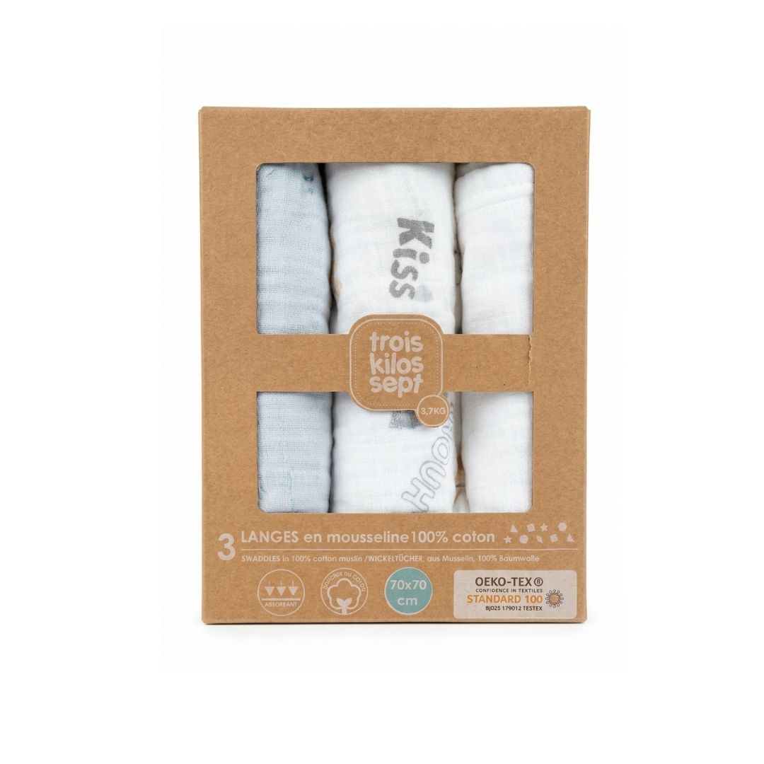 Trois Kilos Sept Set of 3 Multicoloured Muslin
