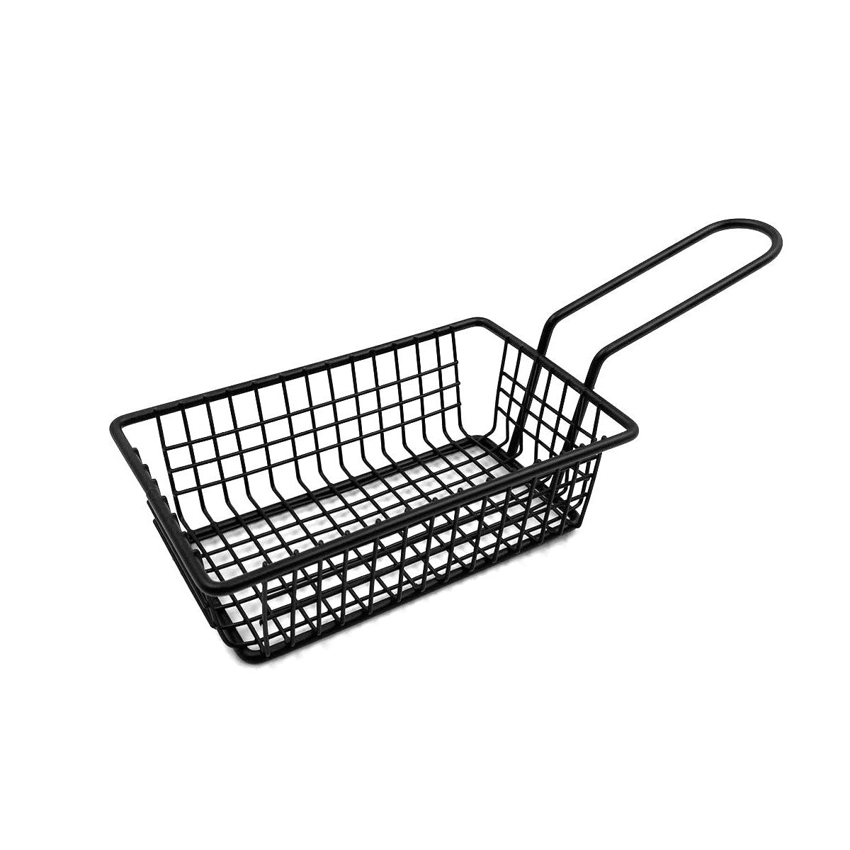 Black Rectangular French Fry Serving Basket 16 cm