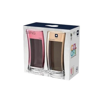 Leonardo Swing Colored Glass Set – 2-Piece Curved Drinking Glasses