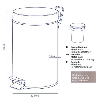 Kela Dust Bin Monaco Cashmere Brown 3L