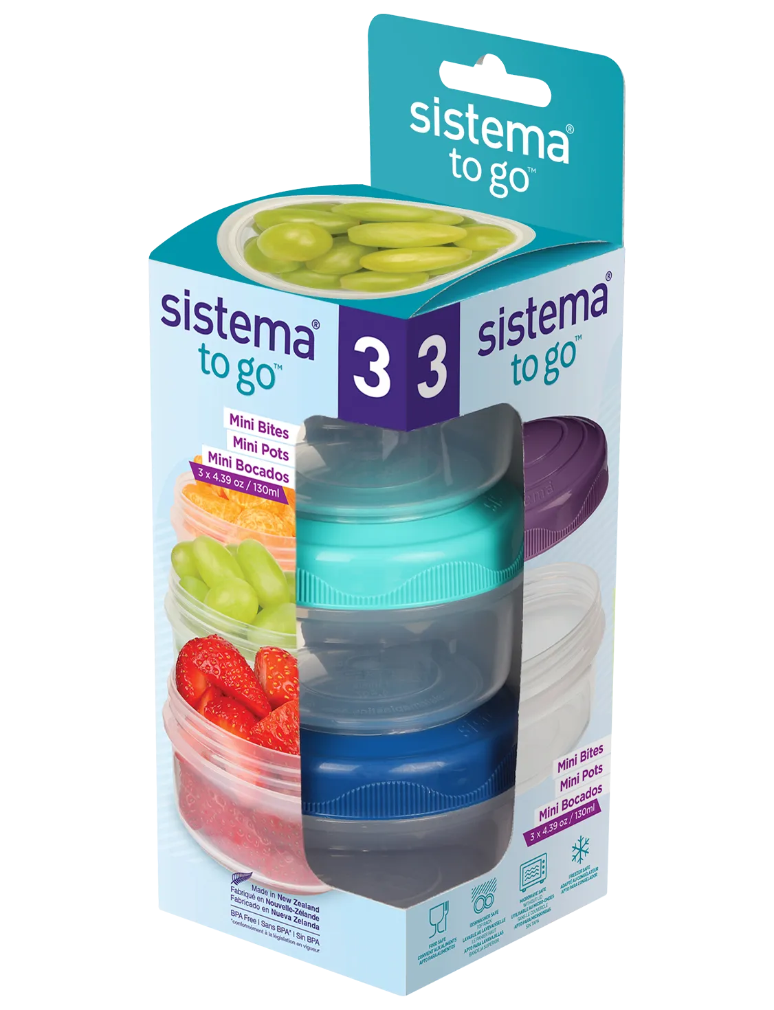 Sistema Mini Bites To GO 130ml (3 Packs)