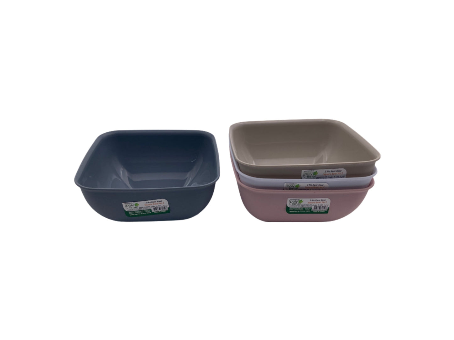 Colorful Square Bowl; 1.3 lt X2