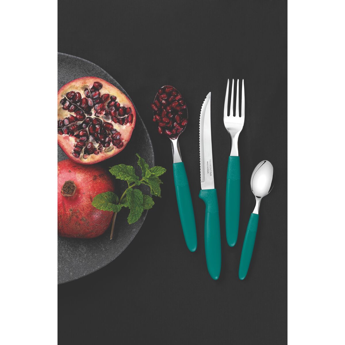 Tramontina Ipanema flatware set , 48 pcs (emerald green)