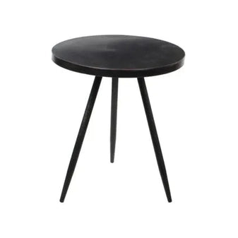 Kuno Round Black Metal Table