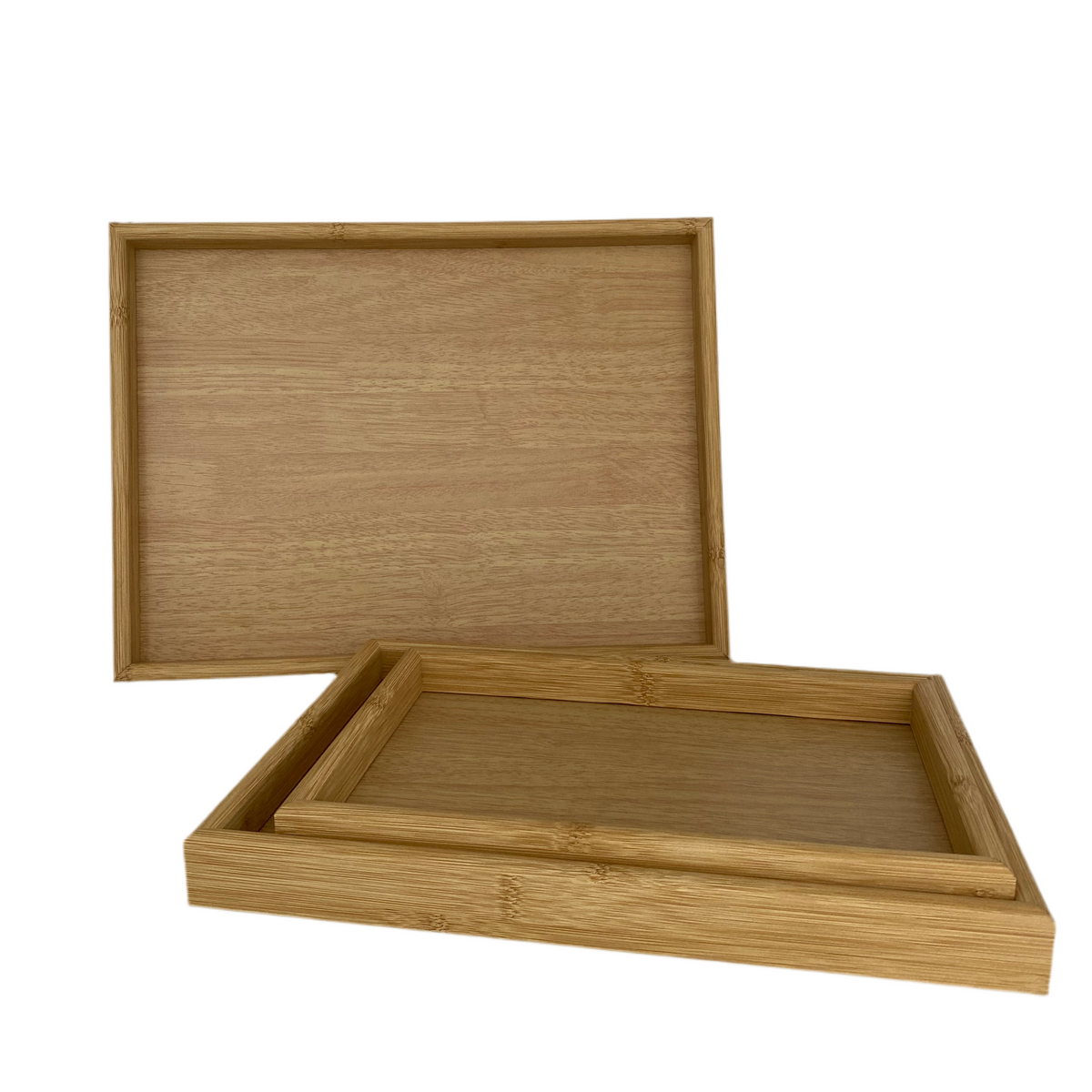 3 Pcs Bamboo Tray Set