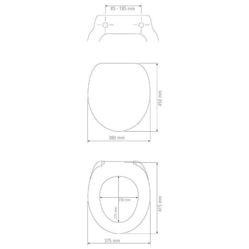 Toilet Seat Premium Duroplast Design with Soft-Close Mechanism (Sevilla) By Wenko.de