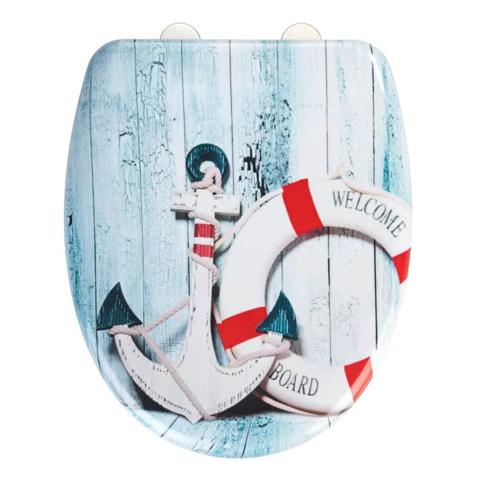 Toilet Seat Premium Duroplast Design with Soft-Close Mechanism (Board) By Wenko.de