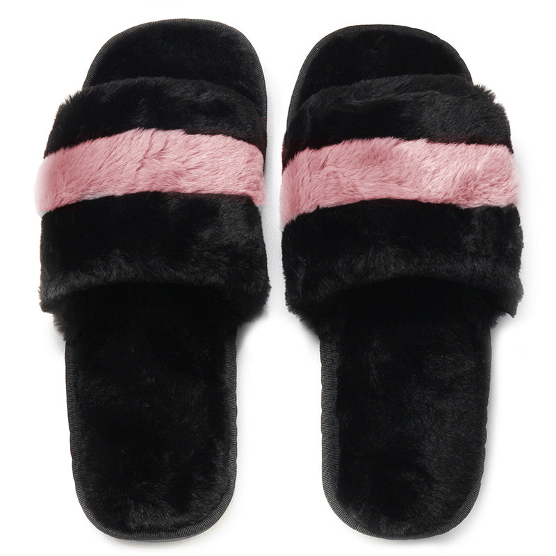 Women's Comfy Soft Plush Open-Toe Slide Slippers for Indoor Home Bedroom - Image 2