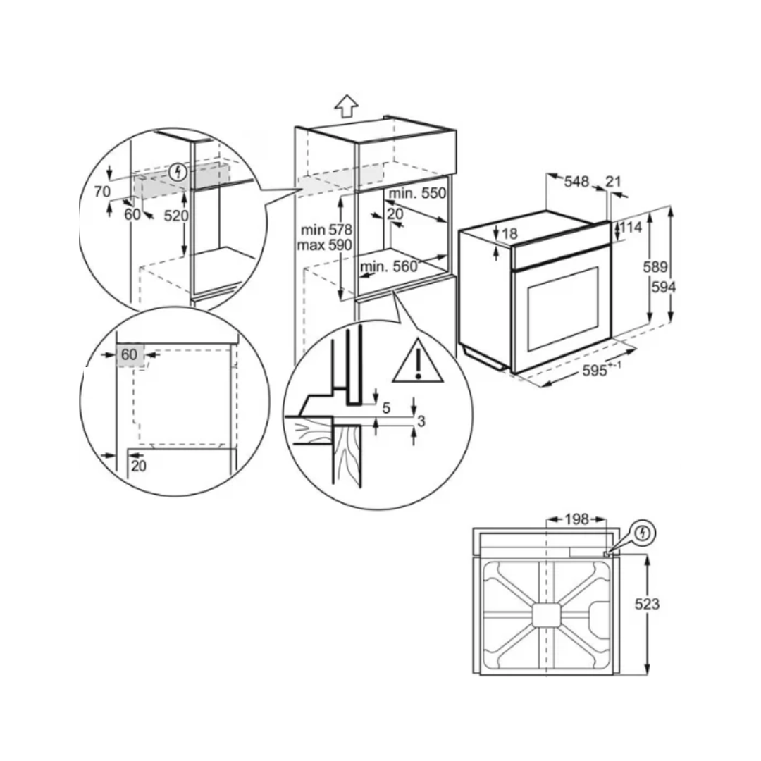 Electrolux Built-In Electric Oven 60cm MKOHHH000X