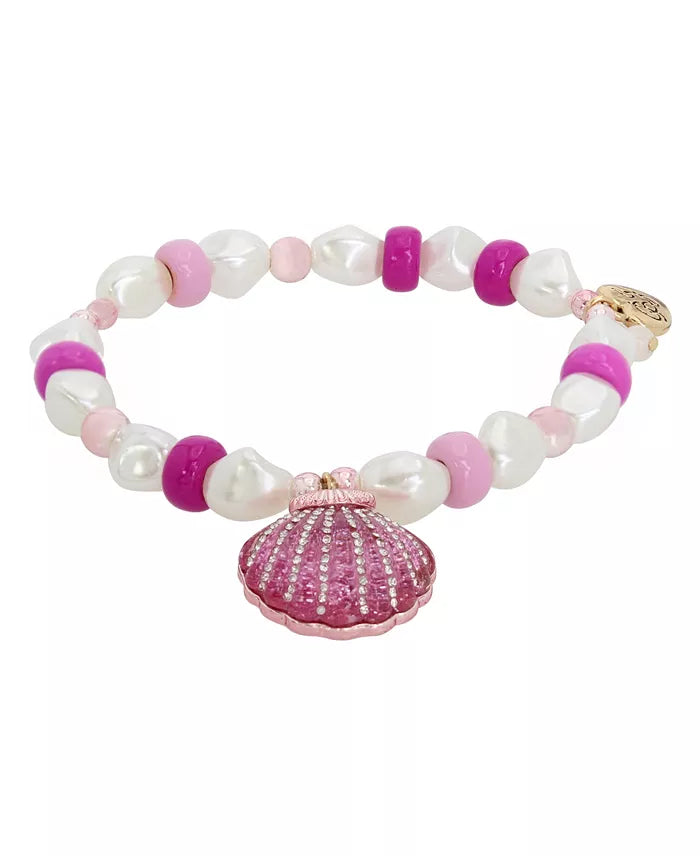 Betsey Johnson Multicolor Faux Stone Seashell Imitation Pearl Stretch Bracelet | Betsey Johnson In Lebanon