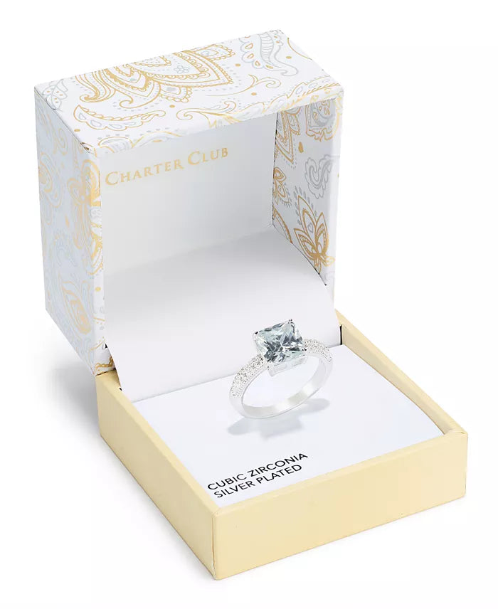 Charter Club Women's Silver Plated Cubic Zirconia Ring |Charter Club In Lebanon